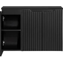 [en.casa] Waschbeckenunterschrank Skelbolu mit 3 Türen 90x60x40cm Schwarz [en.casa]