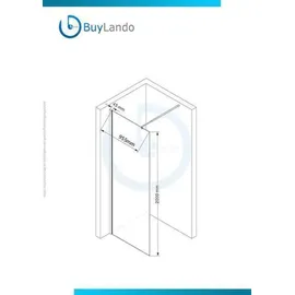 BuyLando.Shop Buylando LiLy 100x200 cm Walk in Duschwand Satiniert Schwarz