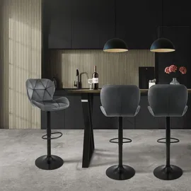 ML-Design Barhocker 2er Set 59-79 cm Grau