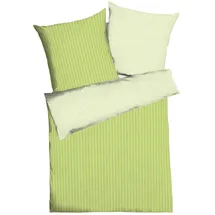 Traumschlaf Mako-Satin Gestreift Grün 200 x 220 cm + 2 x 80 x 80 cm