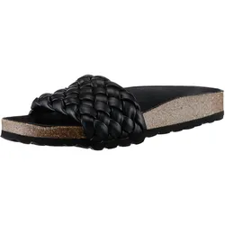 Pantolette VERBENAS "RICA TRENZA SOFT", Damen, Gr. 38, schwarz, Lederimitat, klassisch, Schuhe, Sommerschuh, Schlappen, Strandschuh mit geflochtener Bandage