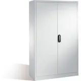 C+P Werkzeugschrank mit Drehtüren, innen 4 Böden, H1950xB1200xT500mm Front Lichtgrau Korpus Lichtgrau