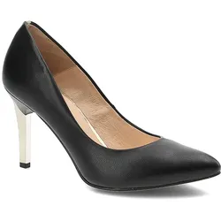 Schwarze Halbschuhe Damiss Elegante Damen Lederschuhe, 37