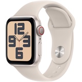Apple Watch SE 2023 GPS + Cellular 40 mm Aluminiumgehäuse polarstern, Sportarmband polarstern M/L