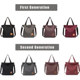 luxuskollektion Damen Canvas Handtasche Schultertasche Strandtasche Weinrot