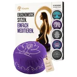 KlarGeist Meditationskissen Yogakissen Rund | Lotusmeditation lila
