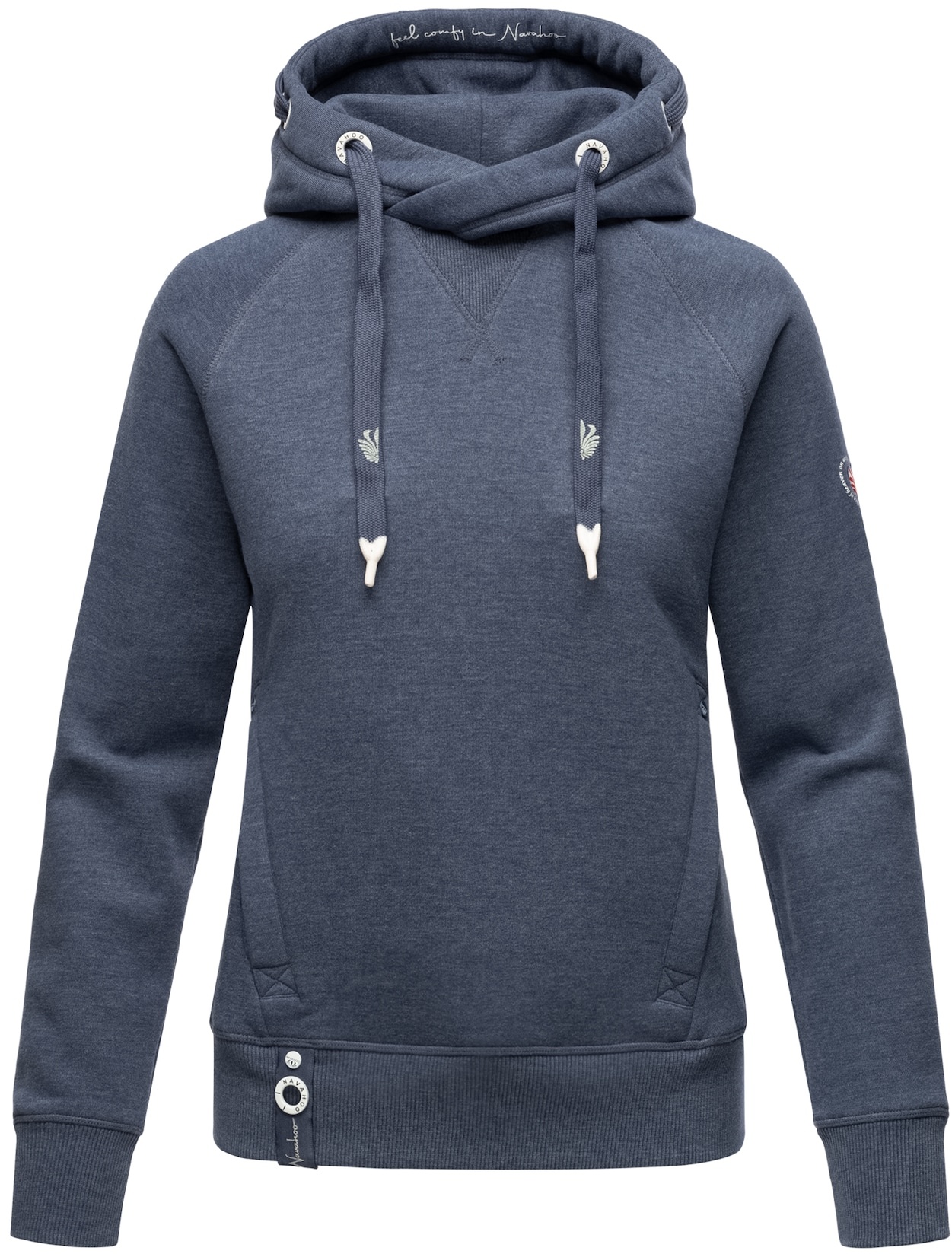 NAVAHOO Damen Kapuzensweatshirt Hoodie mit Kapuze & Breiten Tunnelzugkordeln Liebesmäuschen