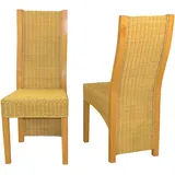 moebel-direkt-online Rattanstuhl beige 2er Set