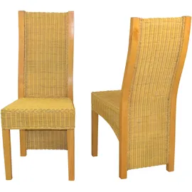 moebel-direkt-online Rattanstuhl beige 2er Set