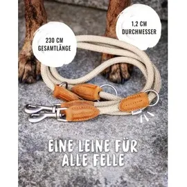 Rudelkönig Hundeleine - Führleine Emma beige 2,3 m