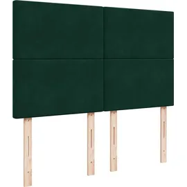 vidaXL Boxspringbett 140 x 200 cm Dunkelgrün