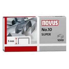 Novus No.10 SUPER Heftklammern Stahldraht verzinkt, 1000 Stück (040-0003)