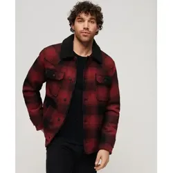 Superdry für Herren. M5011680A Chore Merchant Store Wollmantel rot (L), Lässig, Acryl