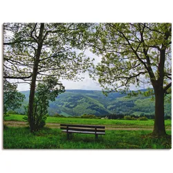 Leinwandbild ARTLAND "Ausblick in den Frühling", grün (farbe bild(er): grün), B:80cm H:60cm, Canvas, Leinwand, Bilder, auf Keilrahmen gespannt