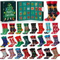 Socken Adventskalender 24 Weihnachtssocken für Damen Herren Kinder
