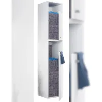 VCM Holz Wäscheschrank Wäschetruhe Wäschekorb Maße ca. H. 184 x B. 35 x T. 39 cm - Dreso XXL2f