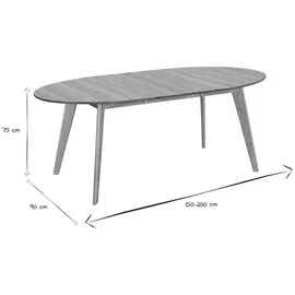 miliboo Marik 150-200 x 76 x 90 cm Eiche braun