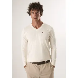 Felix Hardy V-Ausschnitt-Pullover FELIX HARDY "Pullover mit V-Ausschnitt", Herren, Gr. XL, ecru, 100% Baumwolle, Pullover