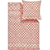 IBENA Hana Satin Rot 155 x 220 cm + 2 x 80 x 80 cm
