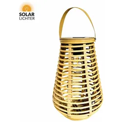 SOLAR LICHTER Solar LED-Akku-Rattanleuchte Solar M, 2700 K