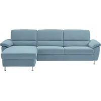 CALIZZA INTERIORS Ecksofa »Onyx L-Form«, Recamiere links oder rechts, wahlweise mit Bettfunktion, Breite 270 cm blau