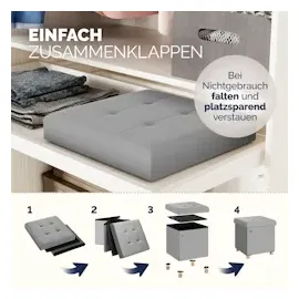 CASARIA CASARIA® Sitzhocker mit Stauraum Samt Grau