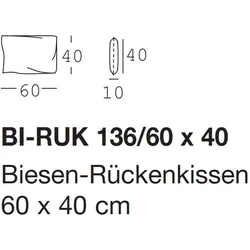 freistil Rolf Benz 136 - Biesen-Rückenkissen | 60 x 40 cm