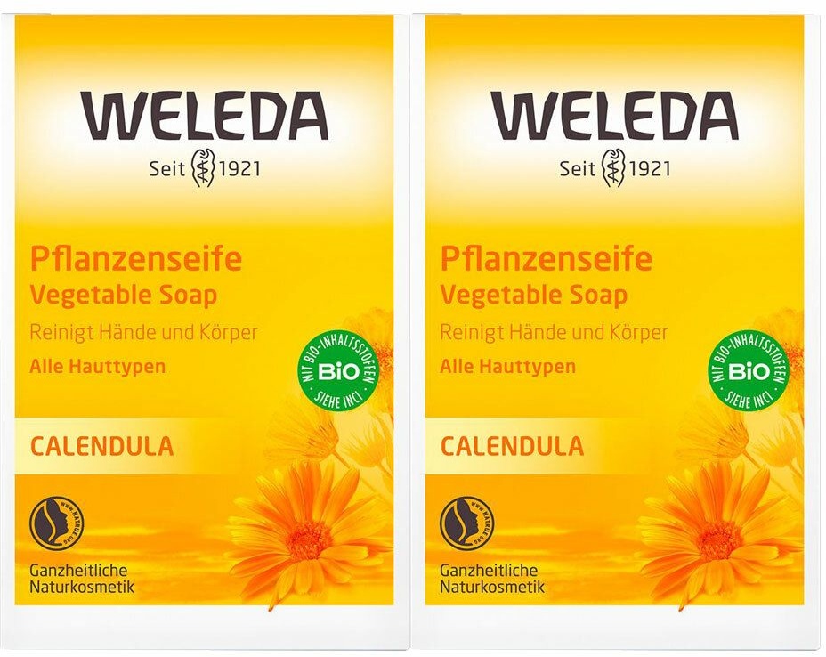 Weleda Calendula Pflanzenseife - reinigt besonders mild, für zarte und empfindliche Haut geeignet