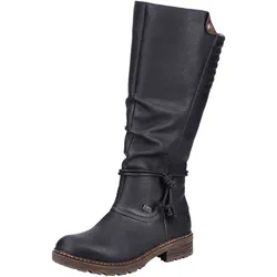 Winterstiefel RIEKER, Damen, Gr. 40, Normalschaft, schwarz, Lederimitat, casual, Schuhe, Langschaftstiefel, Blockabsatz, mit Rieker-TEX-Membran