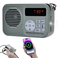 Tragbares Radio Mini FM Stereo Digital Radio Portable Radio mit Bluetooth, LED-Taschenlampe, 3-W-Stereolautsprecher, Timer,Unterstützung SD/TF, zum Notfallevakuierung, Joggen, Gehen, Reisen