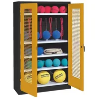 C+P Sportgeräteschrank mit Lochblech-Flügeltüren (Typ 2), HxBxT 195x120x50 cm,