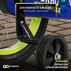 ACTIONBIKES MOTORS Actionbikes Kinderfahrrad Turbo 16 Zoll Stützräder, V-Brake-Bremsen, Lenker-/Kettenschutz, Klingel