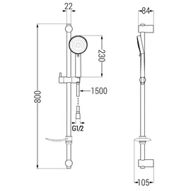 Mexen DF75 Schiebe-Dusch-Set, Chrom - 785754582-00