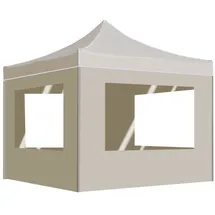 vidaXL Profi-Partyzelt 3 x 3 m inkl. 4 Seitenteile Creme