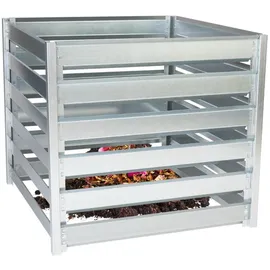 TIMBELA Komposter Garten Metall 704L – TIMBELA M800 Komposter 91 x 91 x H85 cm – Metallkomposter verzinkt, großer Kompostbehälter Garten, stabil, wetterfest