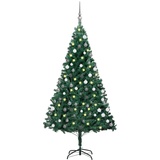 vidaXL Künstlicher Weihnachtsbaum mit Beleuchtung & Kugeln Grün 120 cm