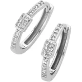 Luigi Merano Paar Creolen LUIGI MERANO "mit Zirkonia, Gold 375", silber, Ohrringe, Herren, Weißgold 375