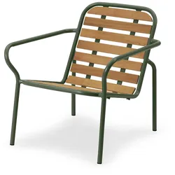 Normann Copenhagen - Vig Outdoor Lounge Chair, Robinie natur / dunkelgrün