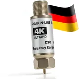 TronicXL Mini Inline Sat Verstärker Signalverstärker LNB Schüssel/DVBT Antenne 20dB DVBS2 DVB-S2 Satelliten-Leitungsverstärker Inline Breitband SAT Verstärker TV PreAmp Inlineverstärker