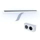 Kalb Material Für Möbel kalb | Schalter & Steckdose, silbergrau, 5000K, 470lm, 230VAC/12VDC, Plug & Play Beleuchtung für Aufbauleuchte LED Aufsatz Spiegelleuchte Lancea 340mm tageslichtweiß, Set mit