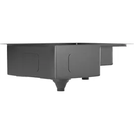 Klarstein – 1,5 Becken mit Ablage, Robuster 304 Edelstahl, Kratz- & Hitzebeständig, Leicht zu Reinigen, Inkl. Überlauf - Einbausatz... - Grau