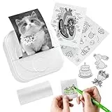 Q02 Mini Drucker- Bluetooth Fotodrucker für Smartphone, Thermodrucker für Lernen, Schulsachen Aesthetic, Kompatibel mit T02 papier, Etikettendrucker für Notizen, Tagebuch, Memo, Foto, Journal, DIY