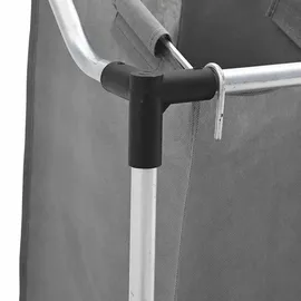 vidaXL Wäschekorb mit Rollen 4 Fächer Grau