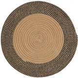 Herfair Teppich Handgefertigt Kurzflor Wohnzimmerteppich Juteteppich Handwebteppich Läufer Schlafzimmer Flur Geflochtene Jute Rund Handgewebter runder Jute Teppich groß Teppich (150cm)