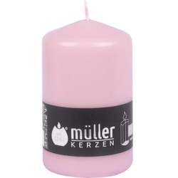 Müller Kerzen Stumpenkerze, rosa, Hochwertige Stumpenkerze mit gleichmäßigem Abbrand, 1 Packung = 6 Stück, (Ø x H): 70 x 110 mm