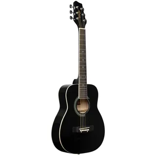 Stagg 1/2 Schwarz Dreadnought Akustikgitarre mit Decke aus Lindenholz