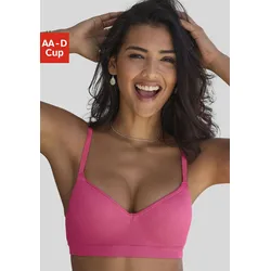 Push-up-BH LASCANA "COMFY BRA", Damen, Gr. 90, Cup B, pink, Piquu00e9, Obermaterial: 50% Baumwolle, 33% Polyamid, 14% Polyester, 3% Elasthan, modisch, BHs, mit Bügel aus weicher Baumwollmischung, Dessous