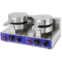 Waffeleisen Belgische Waffel Maker Doppelt Elektrisch 2000w Aus Edelstahl (2x Timer 5min, 2x Temperatur 50-300 °c Stufenlos Regulierbar, 4 Rutschfeste Gummifüße, Antihaftbeschichtung) - Vertes