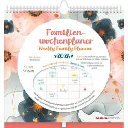 Familien Wochenkalender Flowers - Kalender 2026
