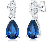 Elli Ohrhänger Tropfen blau 925 Sterling Silber mit Zirkonia